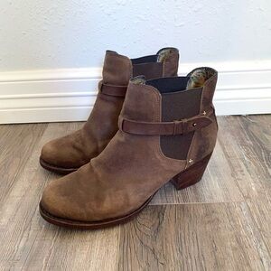 Rag & Bone Womens 41 Durham Chelsea Brown Suede Ankle Boots Booties Elastic Side